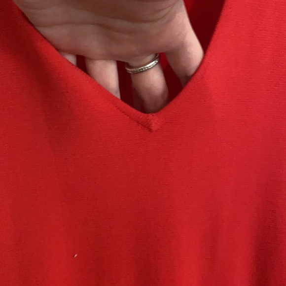 Orange Bermuda Knit Tiered Ruffle Fit/Flare Dress - Picture 4 of 7